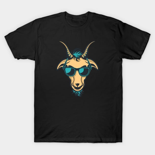 Goat with Glasses Drawing Illustrattion T-Shirt by michony